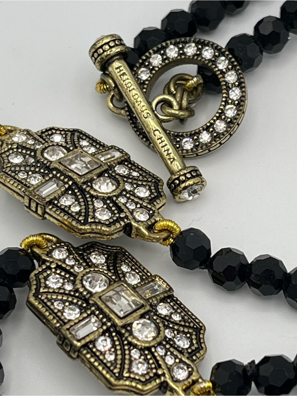 Signed Heidi Daus 48.5" Jet Black Beaded Long Station Necklace - Mint - Picture 5 of 5
